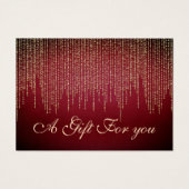 クリスマス/休日金ゴールドの目の前の赤いギフト証明書 (正面)