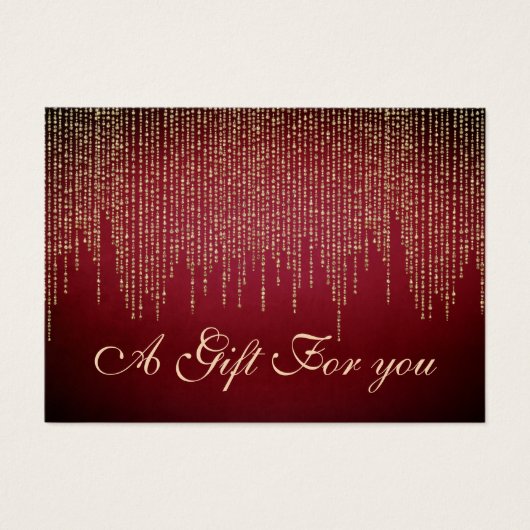 クリスマス/休日金ゴールドの目の前の赤いギフト証明書 (正面)