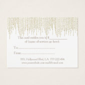 クリスマス/休日金ゴールドの目の前の赤いギフト証明書 (裏面)