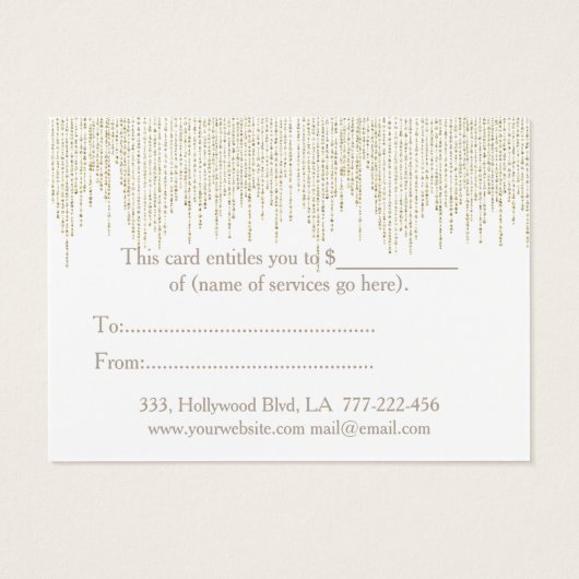 クリスマス/休日金ゴールドの目の前の赤いギフト証明書 (裏面)