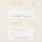 クリスマス/休日金ゴールド紙吹雪ギフト証明書 (正面&裏面)