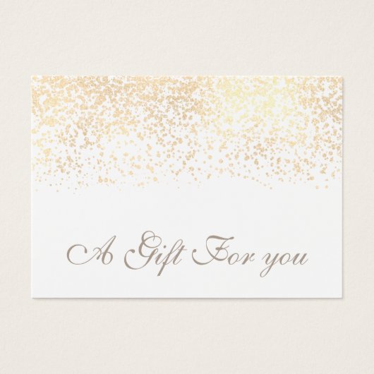 クリスマス/休日金ゴールド紙吹雪ギフト証明書 (正面)