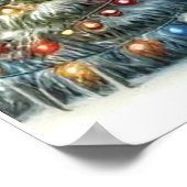 クリスマス,休日,サンタ,そり,クリスマスツリー ポスター (角)