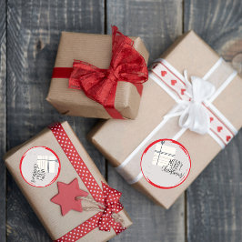 クリスマス，休日，モダンクリスマス，休暇シーズン，C25 ラウンドシール