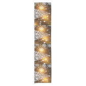 クリスマス,休日,雪片,金ゴールド,輝き ショートテーブルランナー (正面)