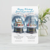 クリスマス 住所変更 スノーグローブ カード (スタンド正面)