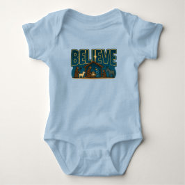クリスマス 信じる 設計 ベビーボディスーツ