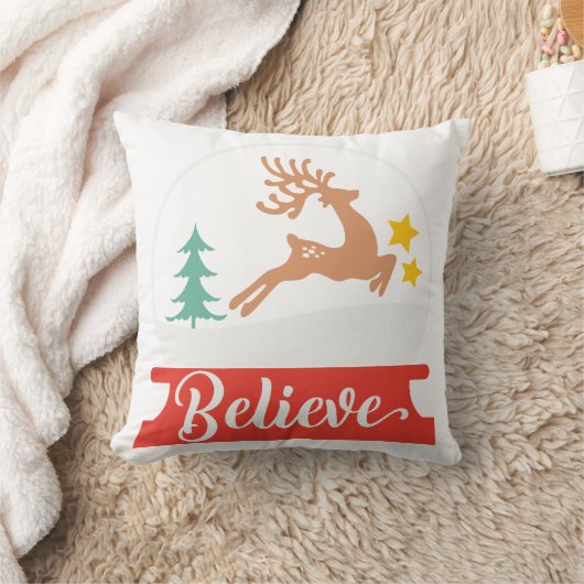 クリスマス：信じJust (Santa and Reindeer) クッション (ブランケット)