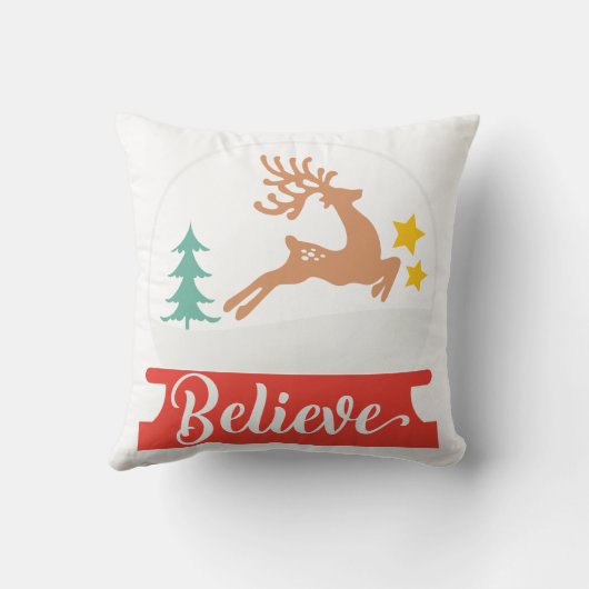 クリスマス：信じJust (Santa and Reindeer) クッション (裏面)