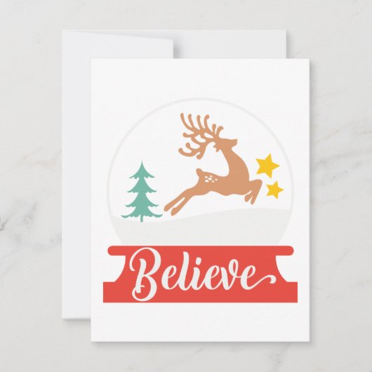 クリスマス：信じJust (Santa and Reindeer) シーズンカード (正面)