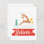 クリスマス：信じJust (Santa and Reindeer) シーズンカード (正面/裏面)