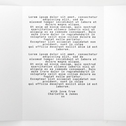 クリスマス　全ては静か、全ては輝かしい　パーソナライズド 三つ折りクリスマスカード (内部中)