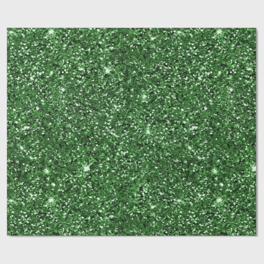 クリスマス《写真》ぼけ味とグリーングリッター ラッピングペーパー (フラット)