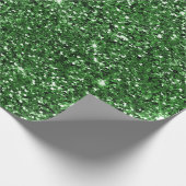 クリスマス《写真》ぼけ味とグリーングリッター ラッピングペーパー (角)