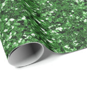 クリスマス《写真》ぼけ味とグリーングリッター ラッピングペーパー (ロールコーナー)