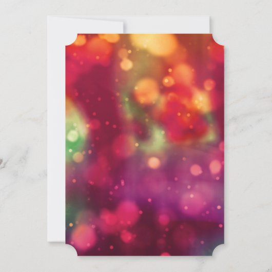 クリスマス《写真》ぼけ味金ゴールドグリッタースパークルパーティー招待状 招待状 (裏面)