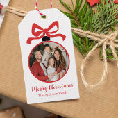 クリスマス 写真 オーナメント 赤 ギフトタグ