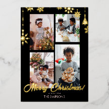 クリスマス 写真 グリーティングカード | 箔押し文字