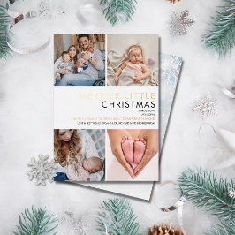 クリスマス 写真 出生のお知らせ ゴールド箔 カード