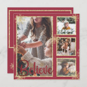 クリスマス 写真 雪の結晶 Believe 4 (正面/裏面)