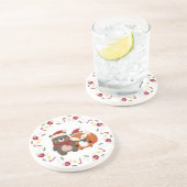 クリスマス/冬かわいいクマ&キツネ コースター (側面)