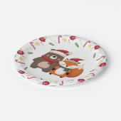 クリスマス/冬かわいいクマ&キツネ ペーパープレート (アングル)