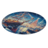 クリスマス/冬のドッキング船 カッティングボード (角)