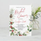 クリスマス、冬のブライダルシャワーへの招待 招待状 (スタンド正面)