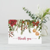 クリスマス、冬の果実、クリスマスホリーありがとう サンキューカード (スタンド正面)