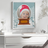 クリスマス 冬の森の写真 スノーグローブ ポスター