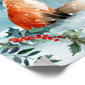 クリスマス、冬の森、フォックスポスター ポスター (角)