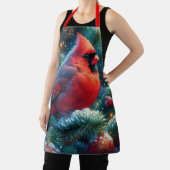 クリスマス/冬の（鳥）ショウジョウコウカンチョウ エプロン (インサイチュ)