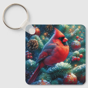 クリスマス/冬の（鳥）ショウジョウコウカンチョウ キーホルダー