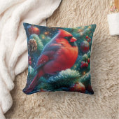 クリスマス/冬の(鳥)ショウジョウコウカンチョウ クッション (ブランケット)