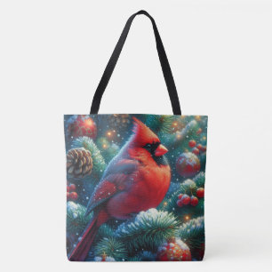クリスマス/冬の(鳥)ショウジョウコウカンチョウ トートバッグ