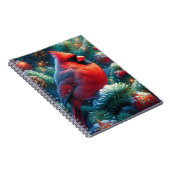 クリスマス/冬の(鳥)ショウジョウコウカンチョウ ノートブック (右側)