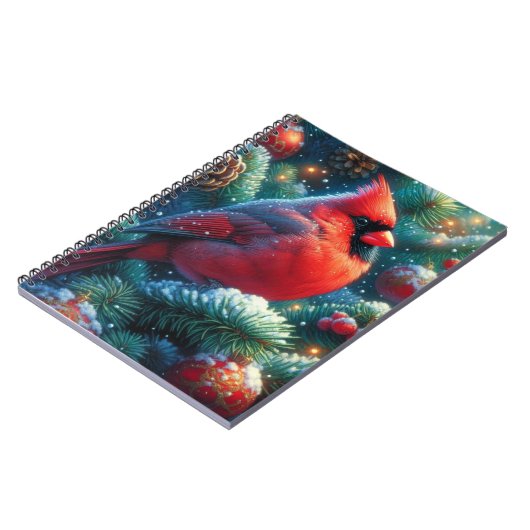 クリスマス/冬の(鳥)ショウジョウコウカンチョウ ノートブック (左側)