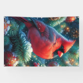 クリスマス/冬の（鳥）ショウジョウコウカンチョウ 横断幕 (横)