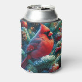 クリスマス/冬の（鳥）ショウジョウコウカンチョウ 缶クーラー (缶裏面)