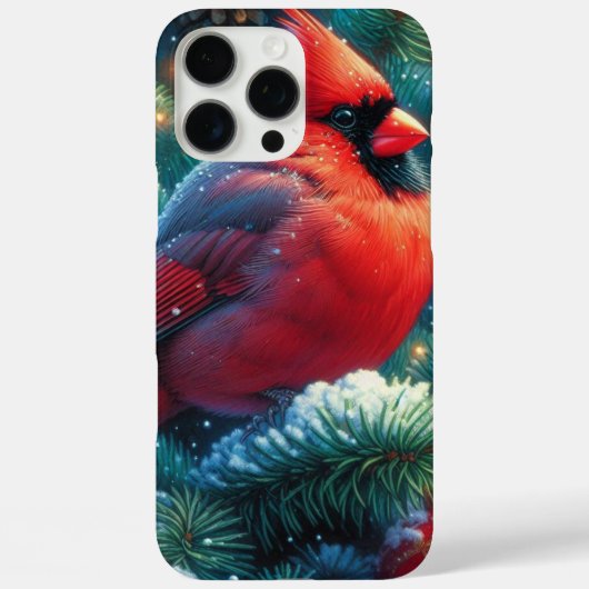 クリスマス/冬の(鳥)ショウジョウコウカンチョウ Case-Mate iPhoneケース (裏面)