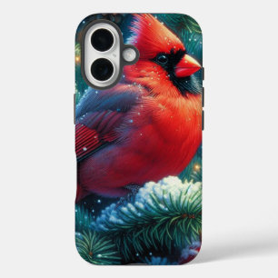 クリスマス/冬の（鳥）ショウジョウコウカンチョウ iPhone 16ケース