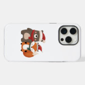 クリスマス/冬 かわいい クマとキツネ iPhoneケース (裏面横)