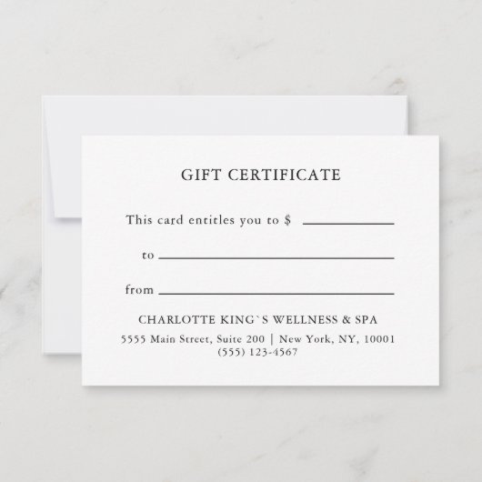 クリスマス、冬、ビジネスギフト証明書 (裏面)