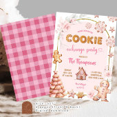 クリスマス 冬 ピンク クッキー 交換 パーティー 招待状