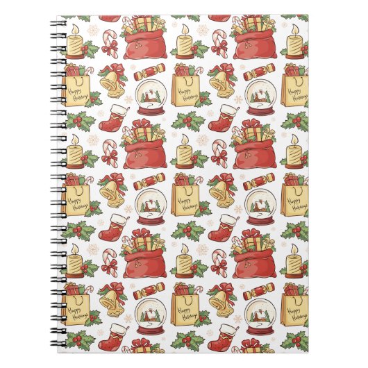 クリスマス・冬・新年のデザイン手帳 ノートブック (正面)