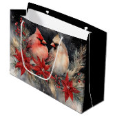 クリスマス – 印象的な深紅色 ラージペーパーバッグ (正面アングル)