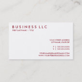 クリスマス. 名刺 (裏面)