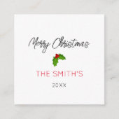 クリスマス 名前 年 祝祭的なホリデーテキスト エンクロージャーカード (正面)