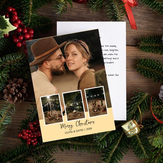 クリスマス 四枚写真 ホリデー ポストカード