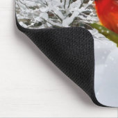 クリスマス、基本的な鳥、雪、マウスパッド マウスパッド (コーナー)